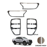 Ford Ranger T6 2016-2022- Stx Head Light And Tail Light Guards - Chrome